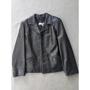 Vintage Valerie Stevens Lambskin Leather Jacket Soft Womens Size M Black Cowgirl